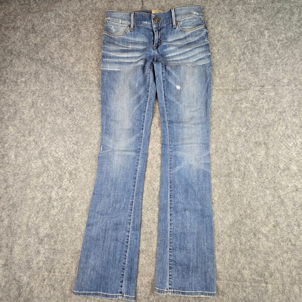 Dylan‎ George Sandra Jeans Womens 27 Blue Baby Boot Mid Rise Distressed Stretch
